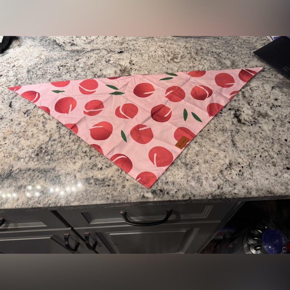 NEW Set of 2 Pineapple & peach Print Dog Bandanas XL - Picture 4 of 12